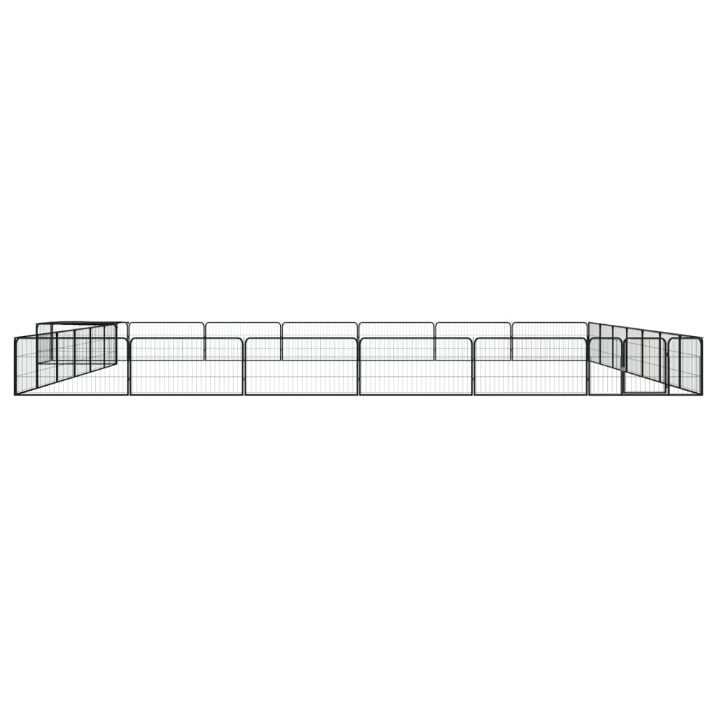 Vidaxl psa psarni 28 plošč 100x50 cm jeklena črna praška