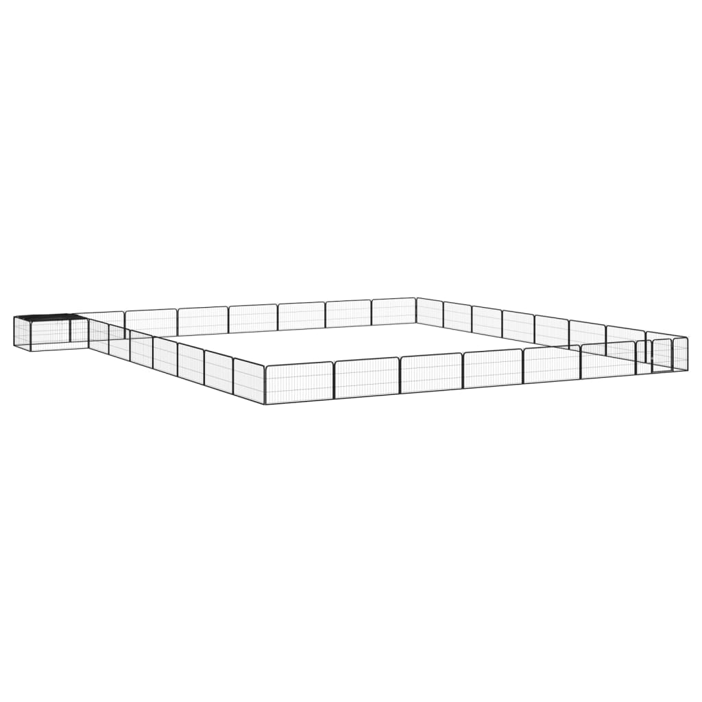 Vidaxl psa psarni 32 plošče 100x50 cm jeklena črna praška