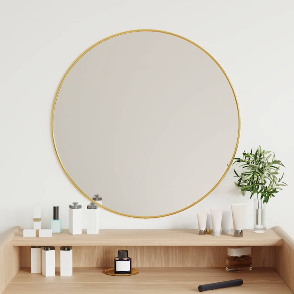 Vidaxl Wall Mirror Round Ø60 cm guldfärgad