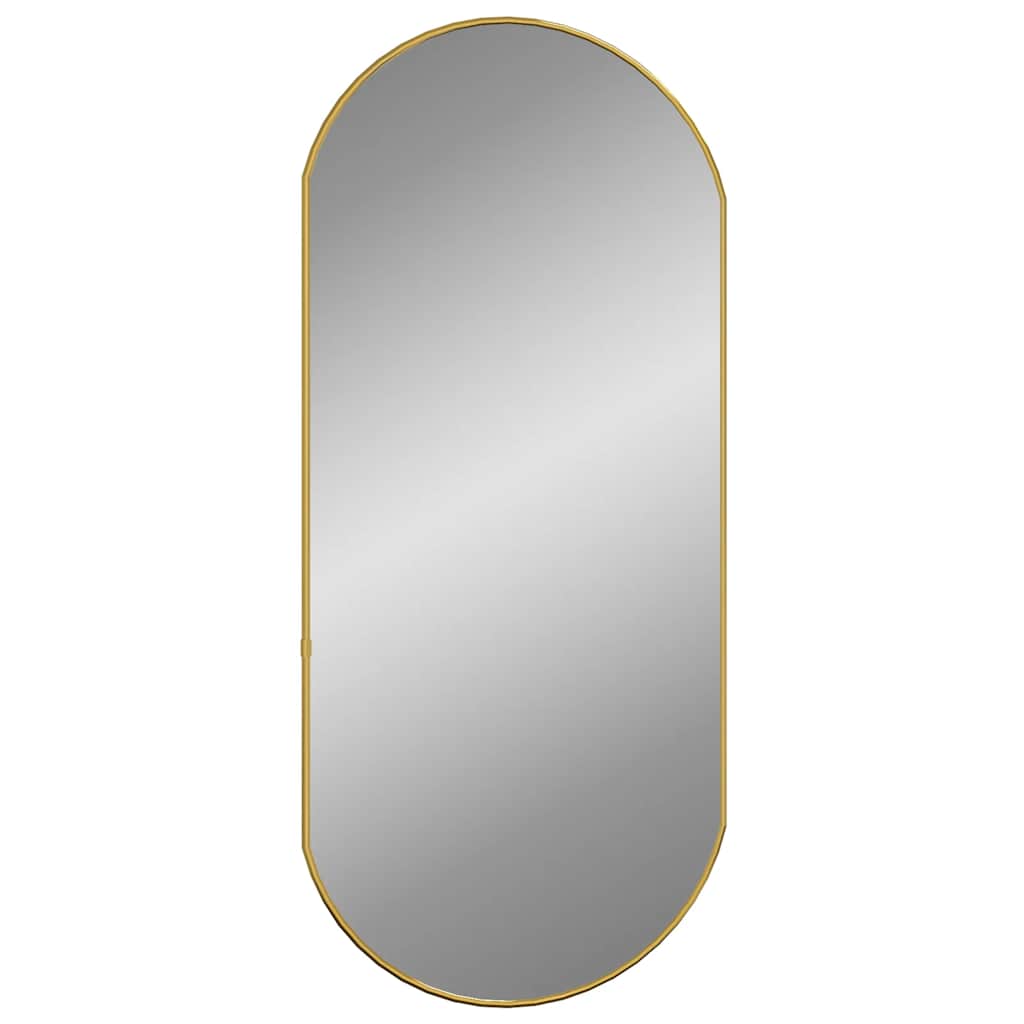 Vidaxl stensko ogledalo 80x35 cm Ovalno zlato obarvano