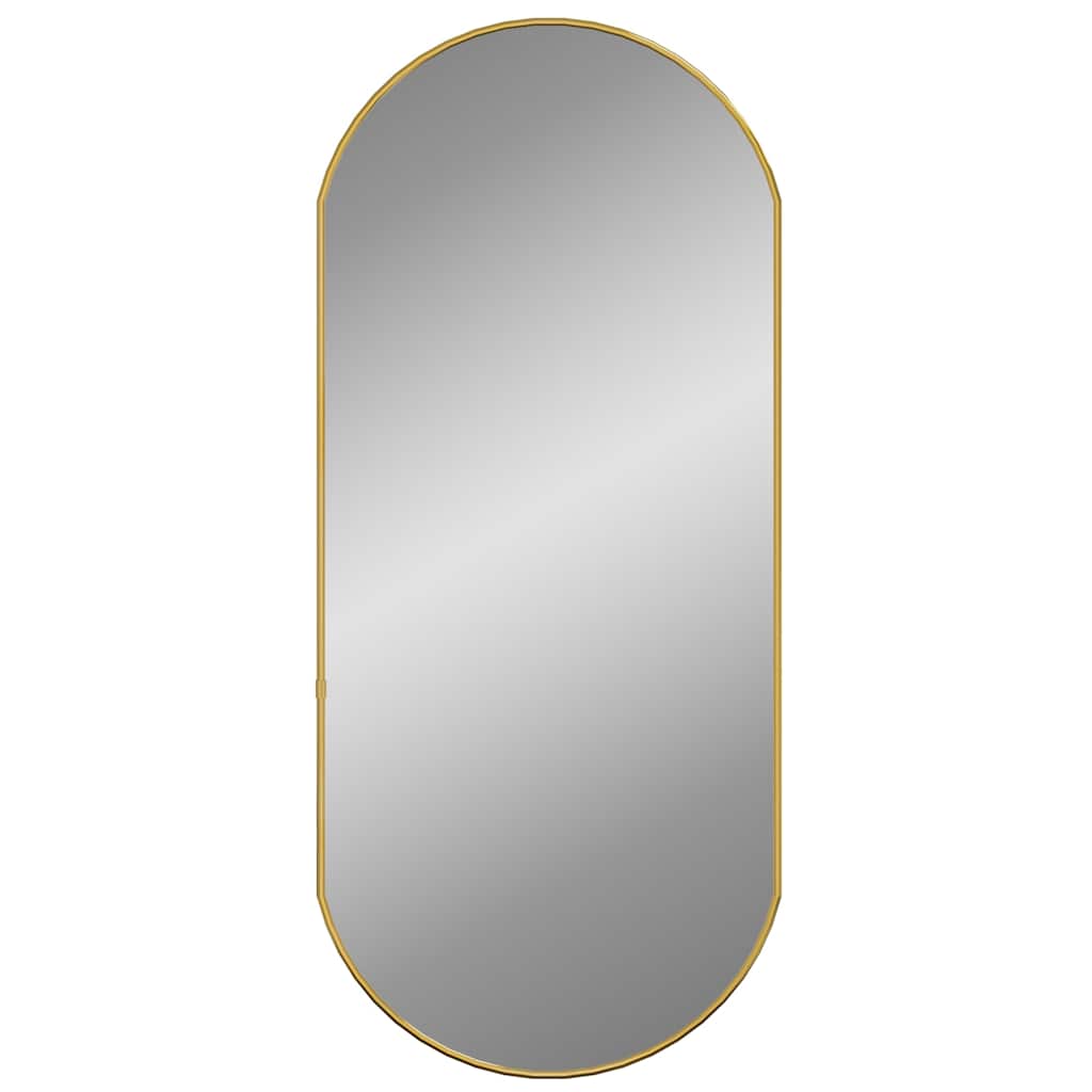 Vidaxl stensko ogledalo 80x35 cm Ovalno zlato obarvano