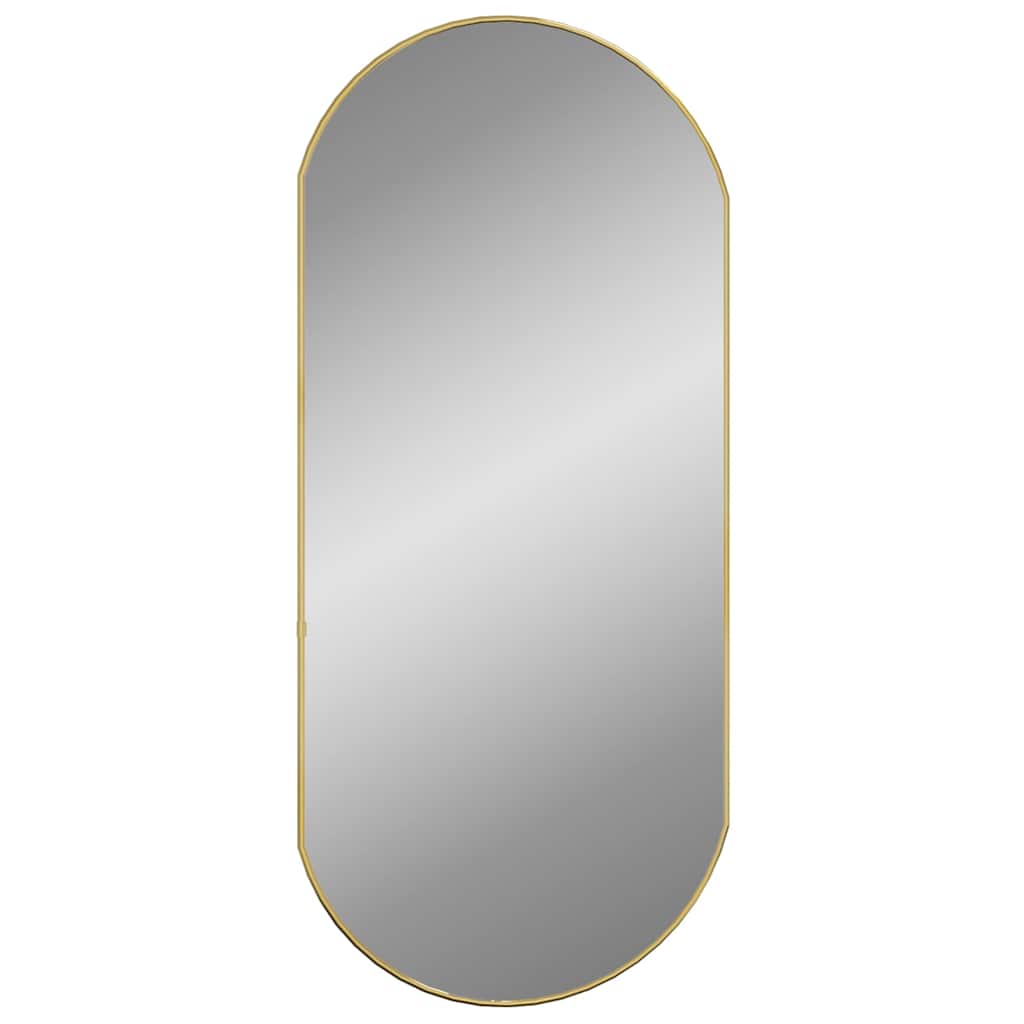 Vidaxl Wand Spigel 90x40 cm oval Gold faarweg