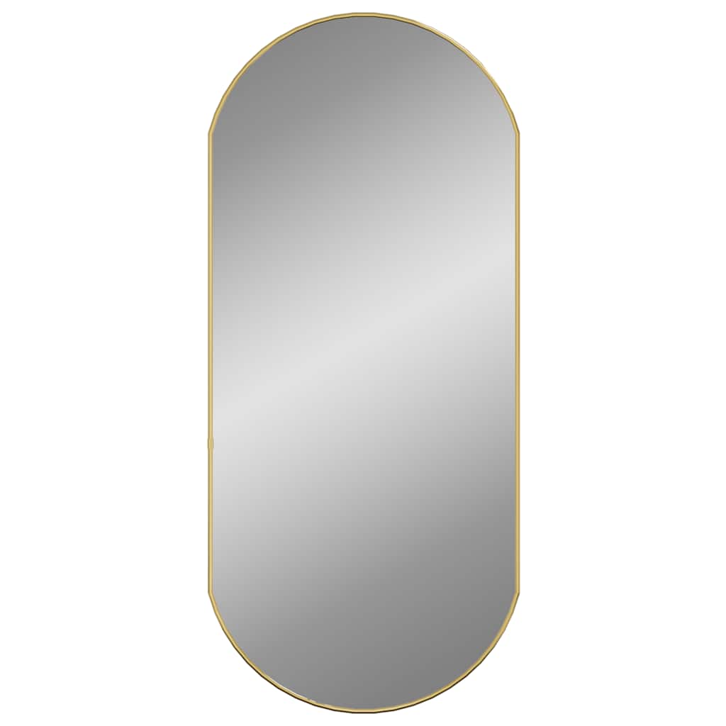 Vidaxl Wand Spigel 90x40 cm oval Gold faarweg