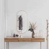 Vidaxl Wand Spigel 90x40 cm oval Gold faarweg