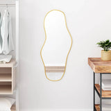 Vidaxl Wand Spigel 90x40 cm Gold faarweg