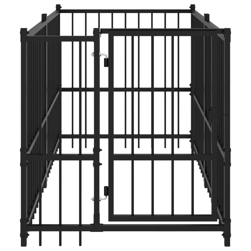 Vidaxl Dog Kennel 193,5x97x100 cm stalowa czarna