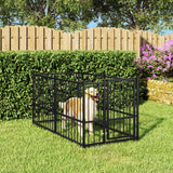 Vidaxl Dog Kennel 193,5x97x100 cm stalowa czarna