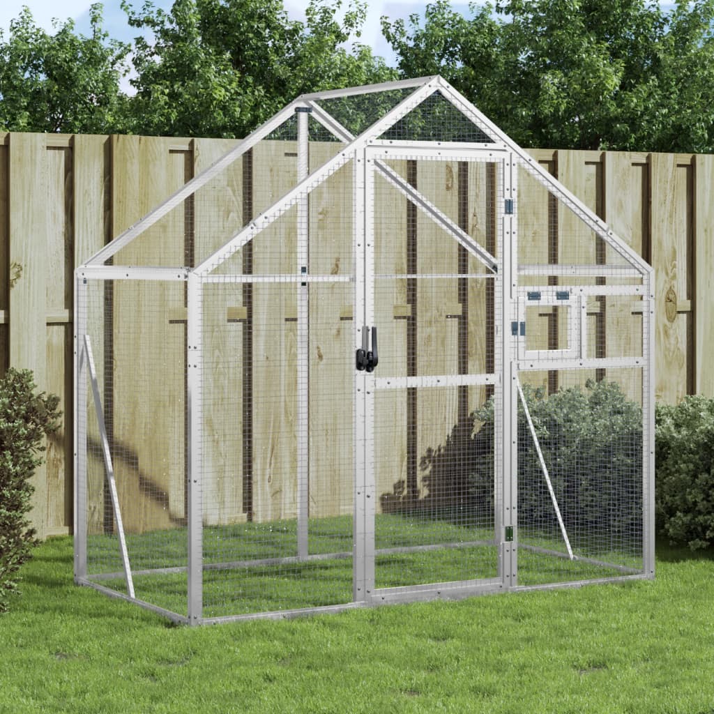 Vidaxl Aviary 179x100x185 M Aluminium Sølvfarvet