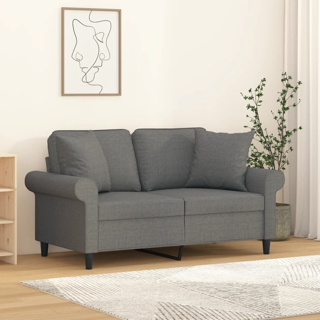 Vidaxl dekorative puder 2 St 40x40 cm stof mørkegrå
