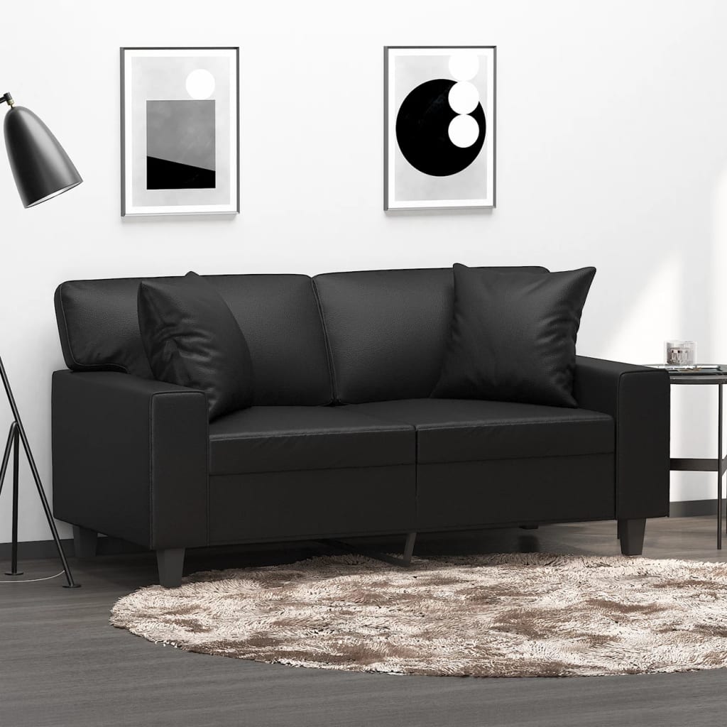 Vidaxl decorative cushions 2 st 40x40 cm artificial leather black