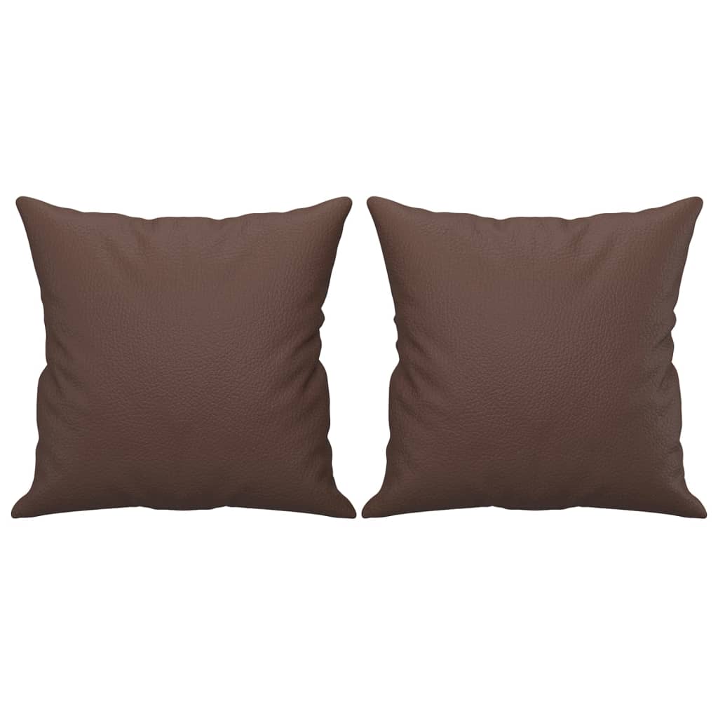 Vidaxl decorative cushions 2 st 40x40 cm artificial leather brown