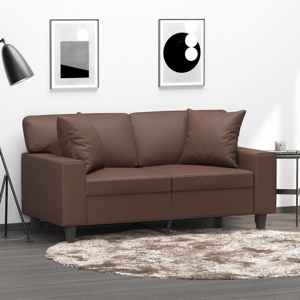 Vidaxl decorative cushions 2 st 40x40 cm artificial leather brown