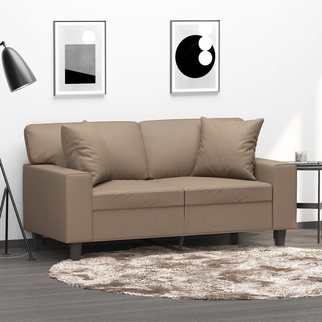 Vidaxl Decorative cushions 2 pcs 40x40 cm Artificial leather cappuccino