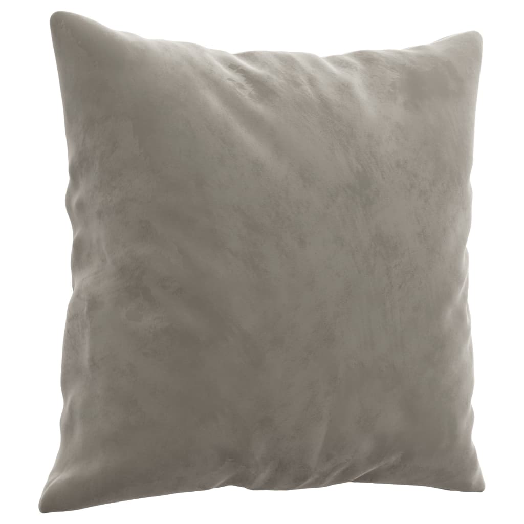 Vidaxl dekorative puter 2 st 40x40 cm fløyel lys grå