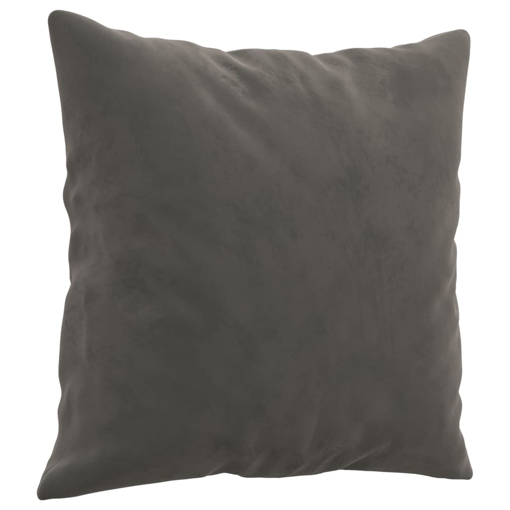 Vidaxl dekorative puter 2 st 40x40 cm fløyel mørk grå