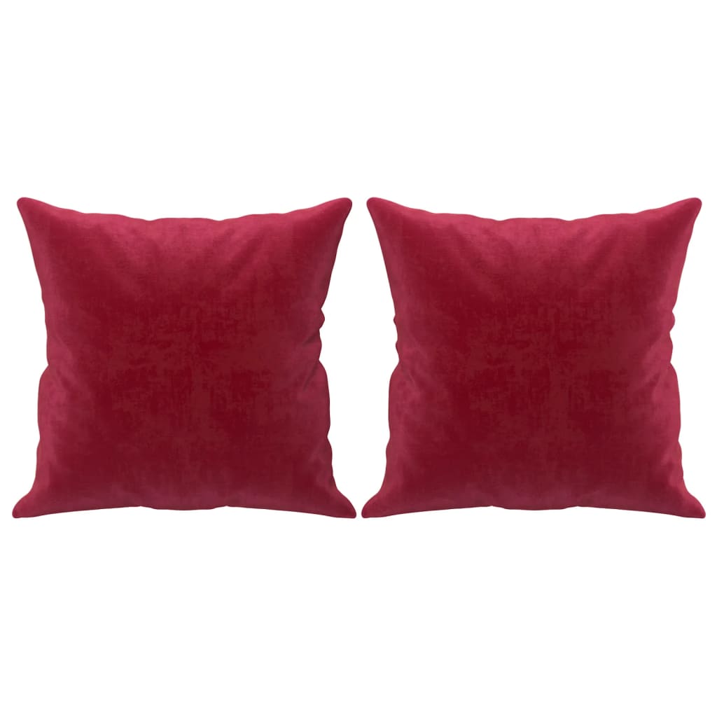 Vidaxl decorative cushions 2 st 40x40 cm velvet wine red