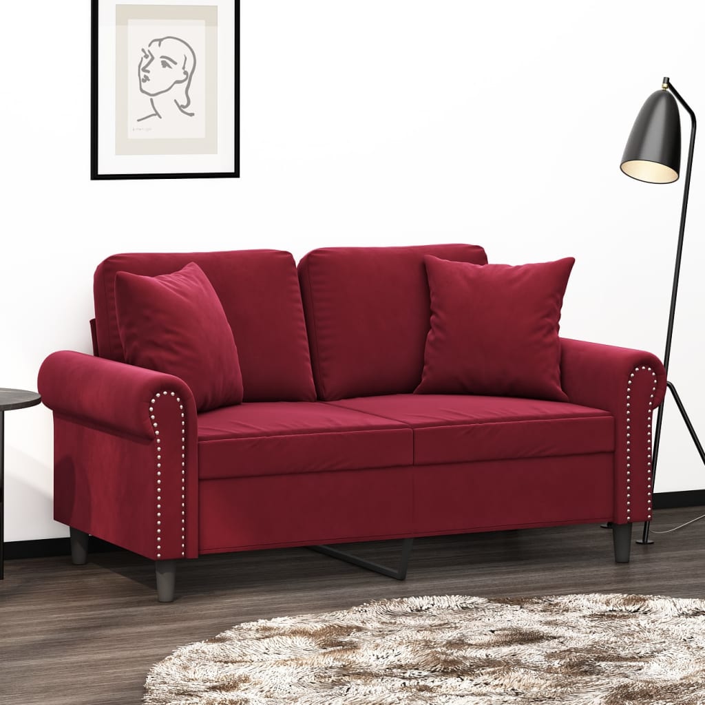 Vidaxl decorative cushions 2 st 40x40 cm velvet wine red