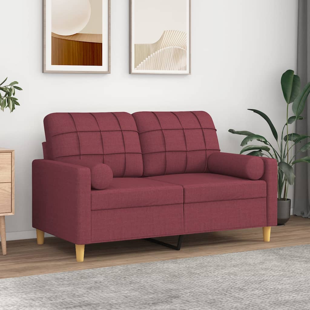 Vidaxl decorative cushions 2 st 15x50 cm fabric wine red