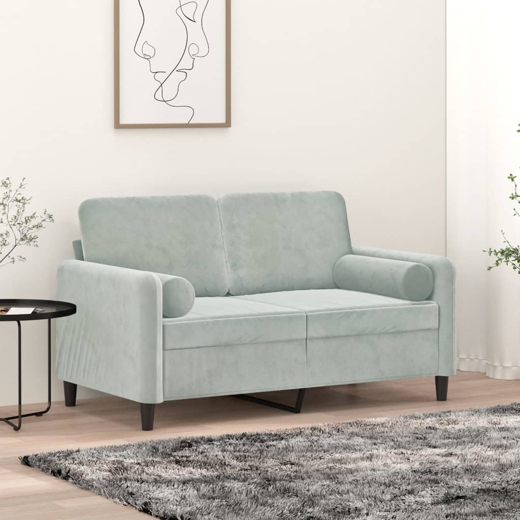 Vidaxl dekorative puter 2. St. 15x50 cm fløyel lys grå