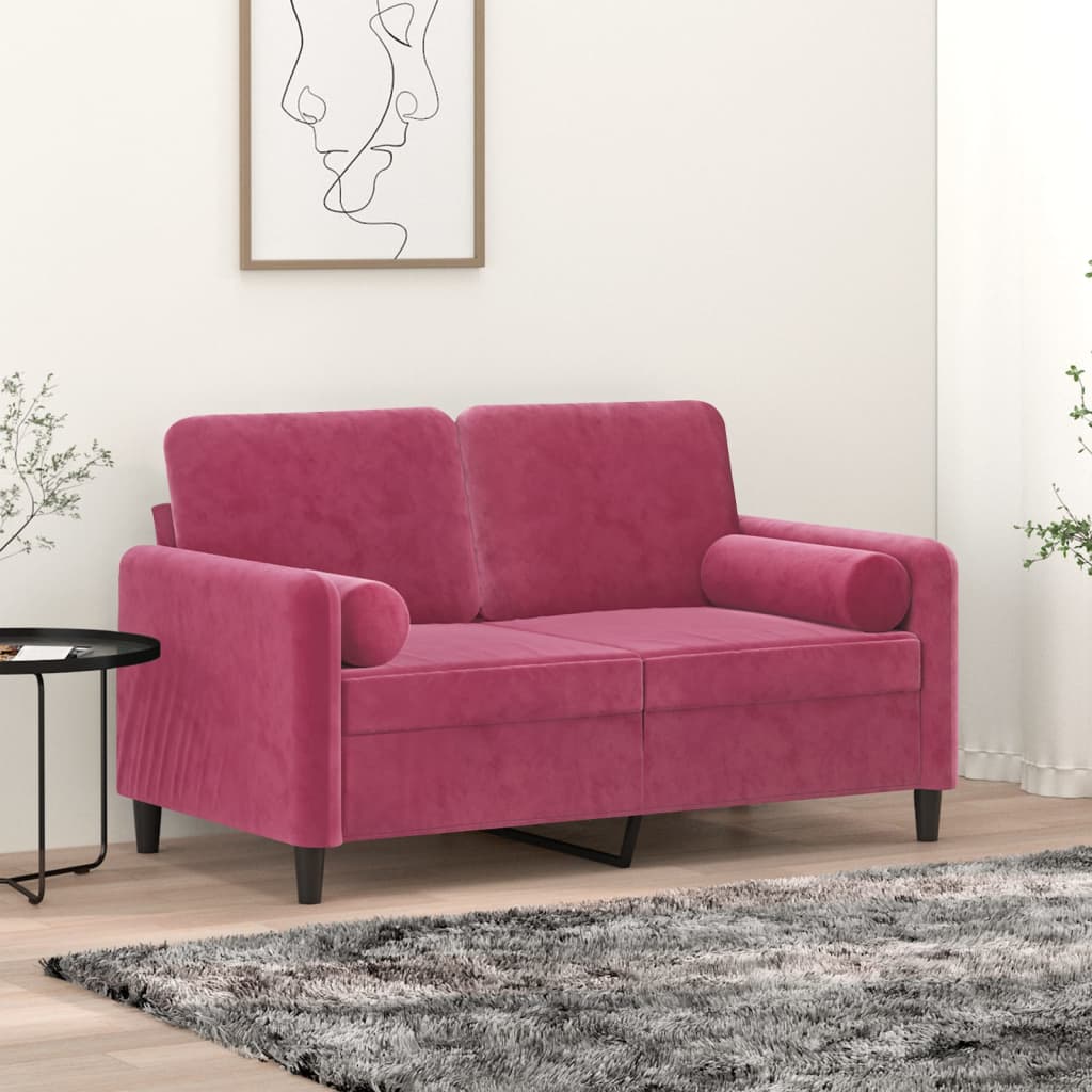 Vidaxl decorative cushions 2 st 15x50 cm velvet wine red