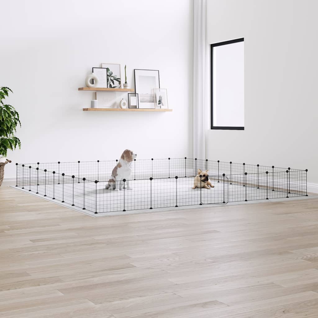 Vidaxl Pets Cage With Door 36 Panels 35x35 Cm Steel Black