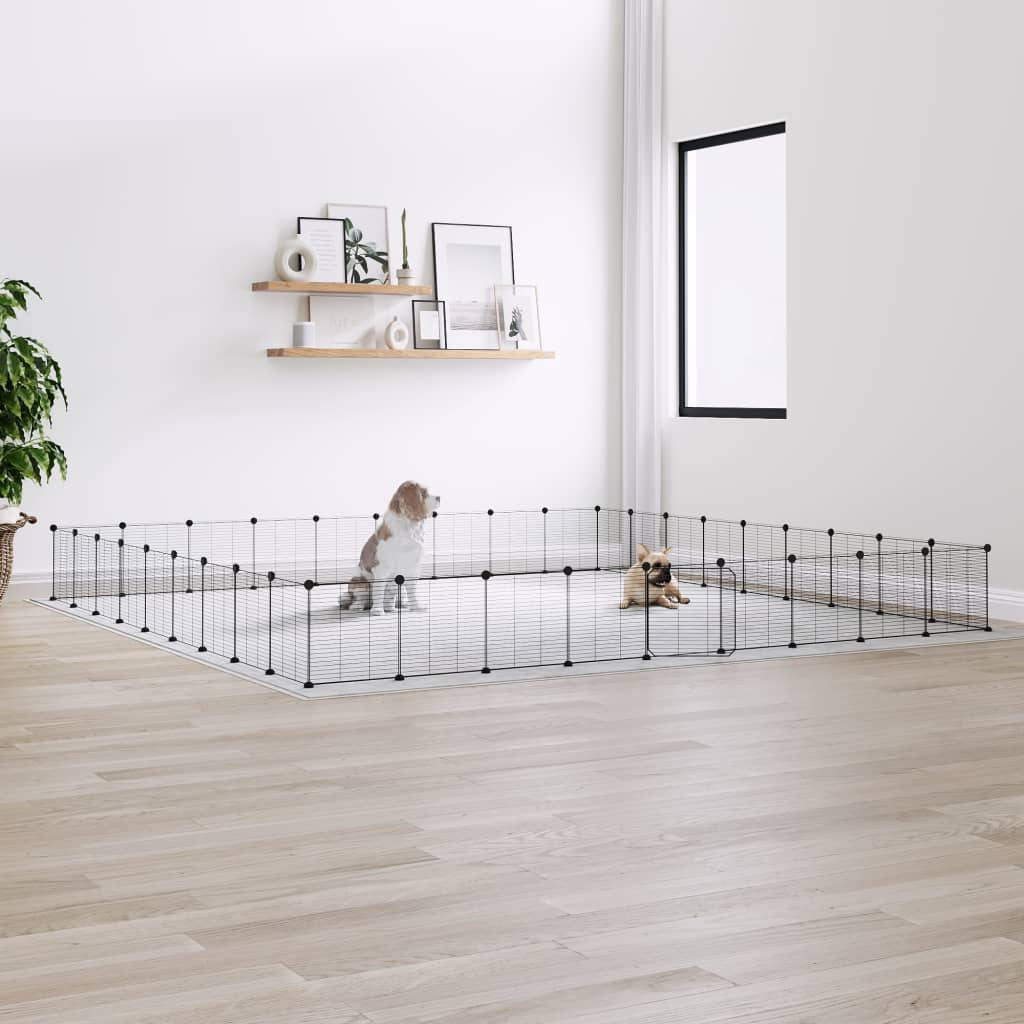 Vidaxl Pets Cage With Door 36 Panels 35x35 Cm Steel Black