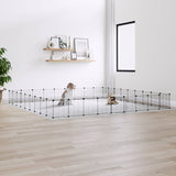 Vidaxl Pets Cage With Door 36 Panels 35x35 Cm Steel Black
