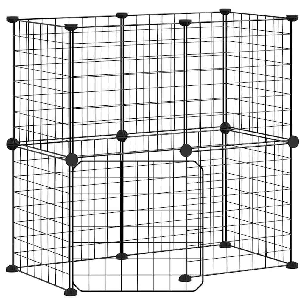 Vidaxl Pets Cage med dør 12 paneler 35x35 cm stål svart