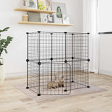 Vidaxl Pets Cage med dør 12 paneler 35x35 cm stål svart