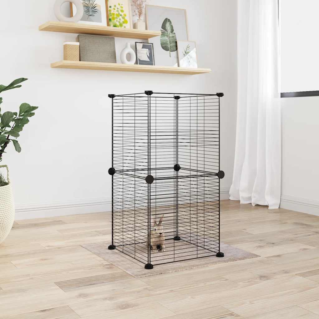 Vidaxl Pets Cage med 8 paneler 35x35 cm stål svart