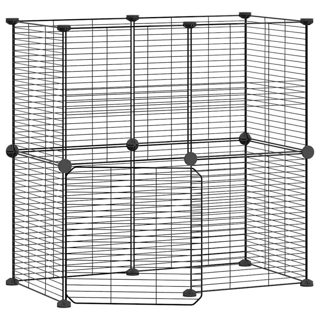 Vidaxl Pets Cage med dør 12 paneler 35x35 cm stål svart