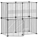 Vidaxl Pets Cage med dør 12 paneler 35x35 cm stål svart