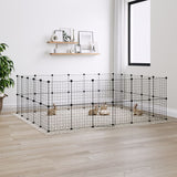 Vidaxl Pets Cage With Door 44 Panels 35x35 Cm Steel Black