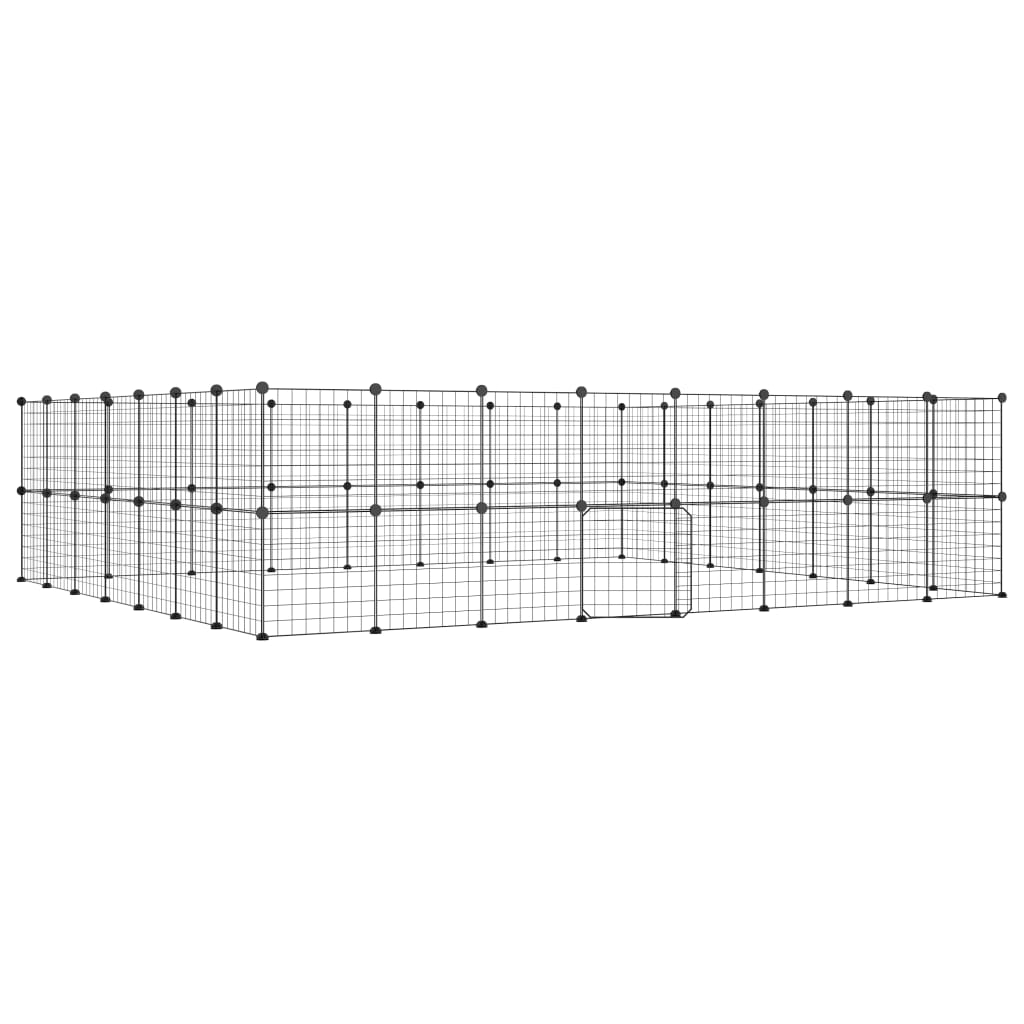 VidaXL Pet Cage with door 60 panels 35x35 cm steel black