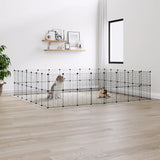 VidaXL Pet Cage with door 60 panels 35x35 cm steel black