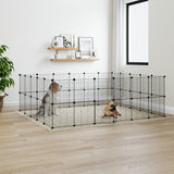 Vidaxl Pets Cage With Door 44 Panels 35x35 Cm Steel Black