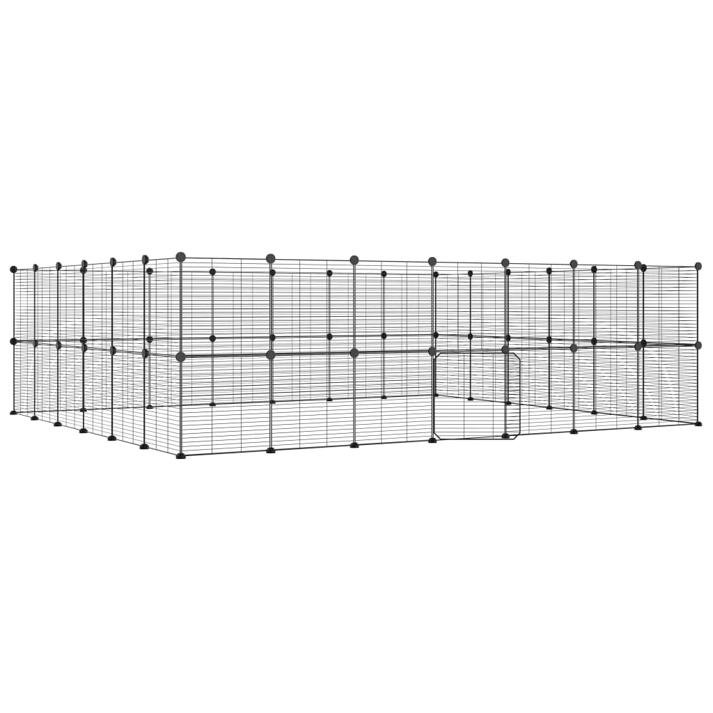 Vidaxl Pets Cage With Door 52 Panels 35x35 Cm Steel Black