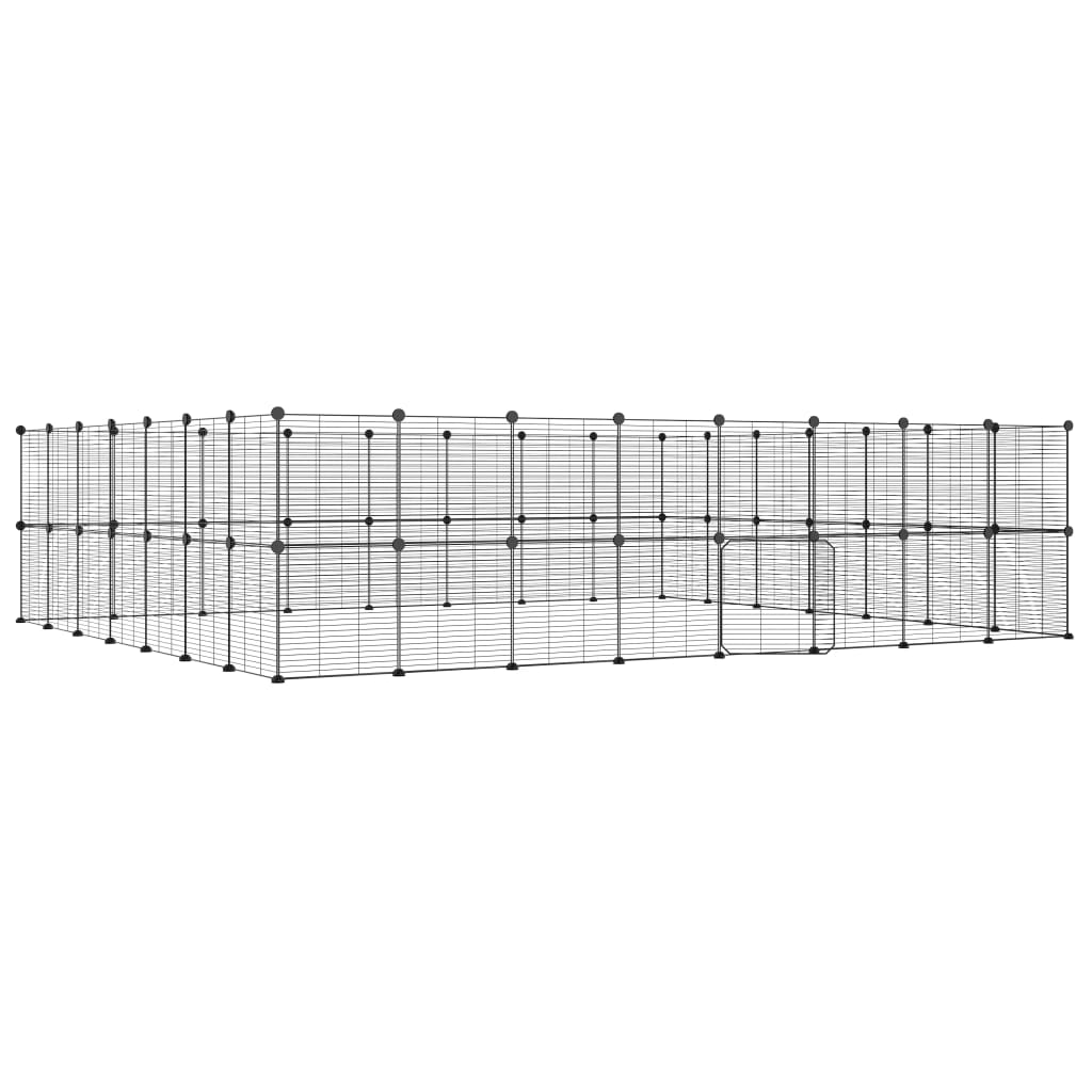VidaXL Pet Cage with door 60 panels 35x35 cm steel black