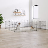 VidaXL Pet Cage with door 60 panels 35x35 cm steel black
