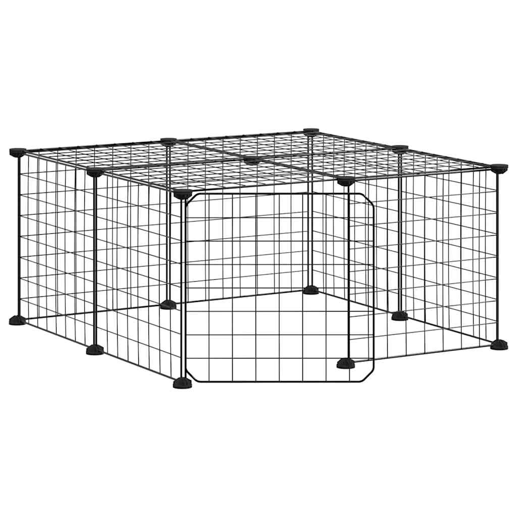 Vidaxl Pets Cage med dør 12 paneler 35x35 cm stål svart