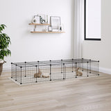 VidaXL Pets Cage With Door 28 Panels 35x35 Cm Steel Black