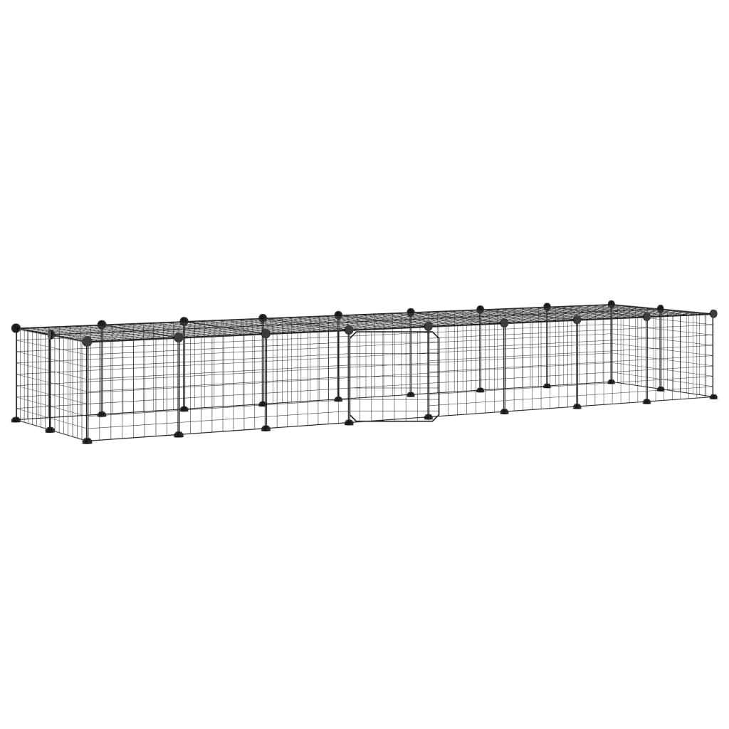 Vidaxl Pets Cage With Door 36 Panels 35x35 Cm Steel Black