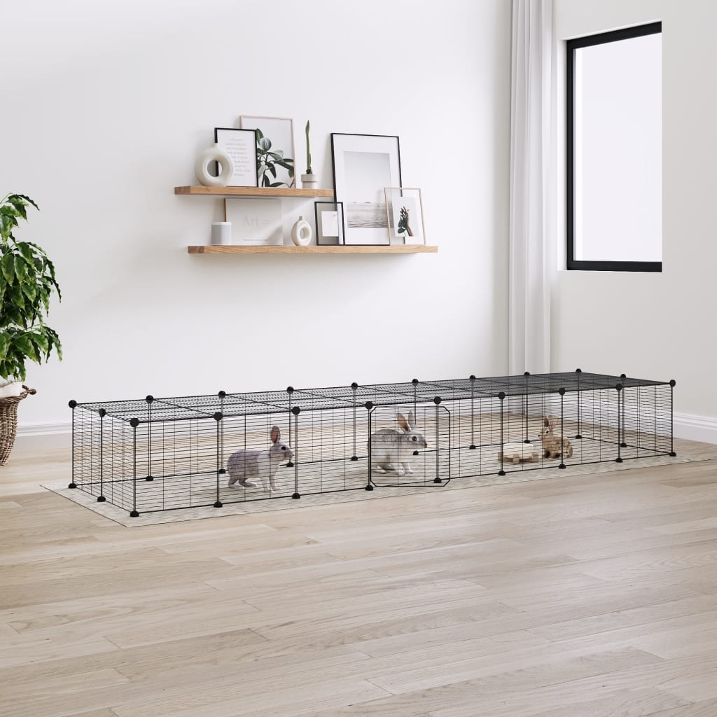 Vidaxl Pets Cage With Door 36 Panels 35x35 Cm Steel Black