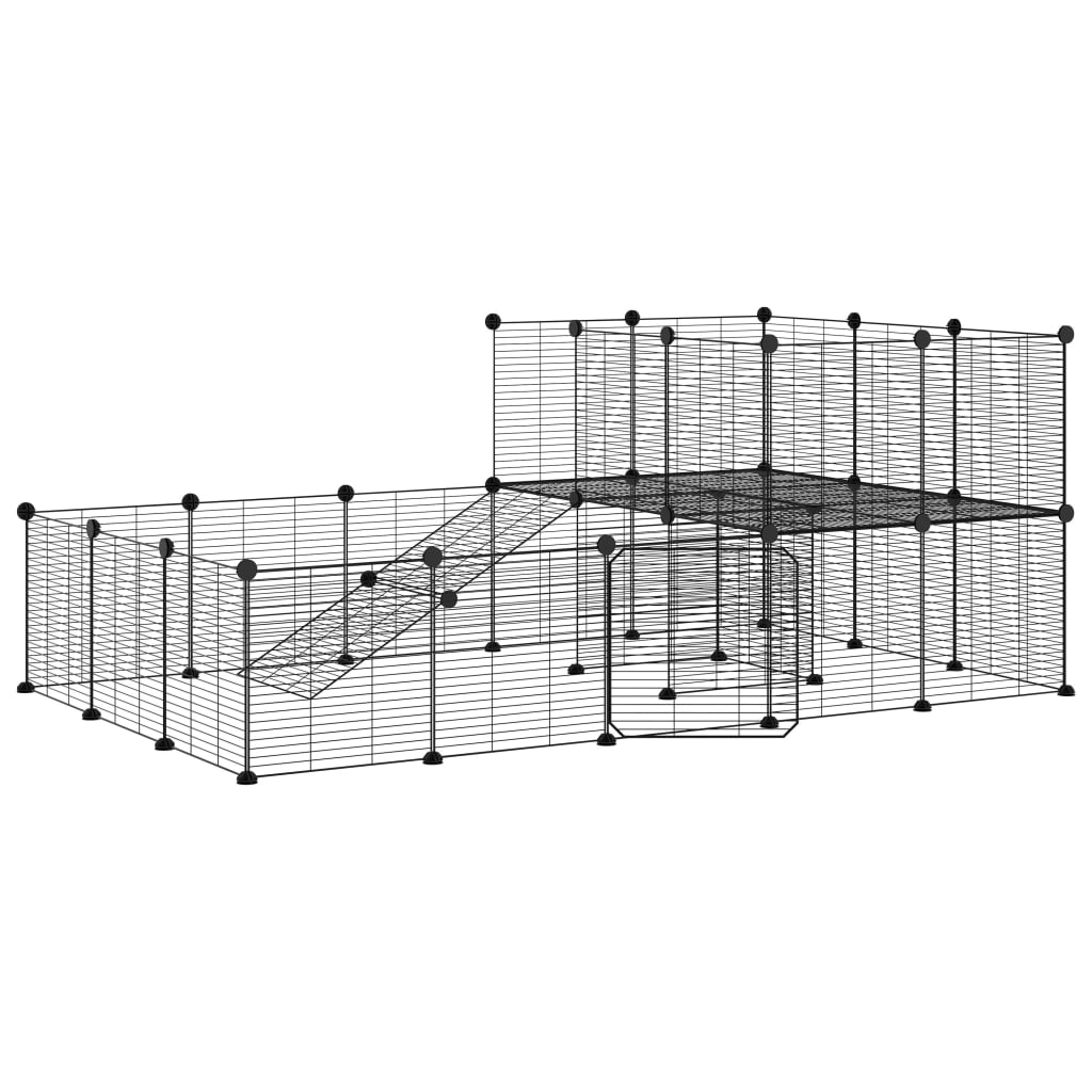 Vidaxl Pets Cage With Door 36 Panels 35x35 Cm Steel Black