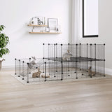 Vidaxl Pets Cage With Door 44 Panels 35x35 Cm Steel Black