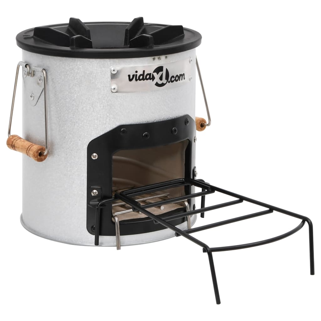 Vidaxl camping wood stove 45x25x26 cm steel silver-colored