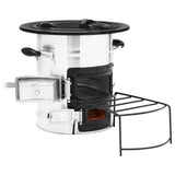 Vidaxl camping wood stove 51.5x35x30.5 cm stainless steel silver color