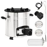 VidaXL wood stove with USB fan 35.5x26x28 cm stainless steel