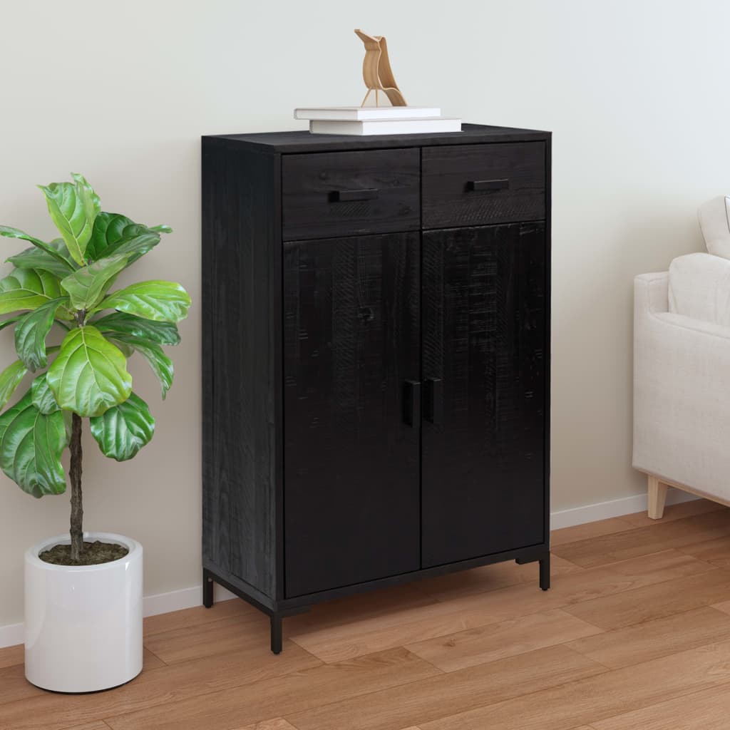 Vidaxl Shoe cabinet 75x40x110 cm Solid pine black