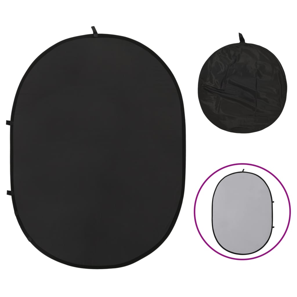 Vidaxl background screen Studio 2-in-1 oval 200x150 cm black